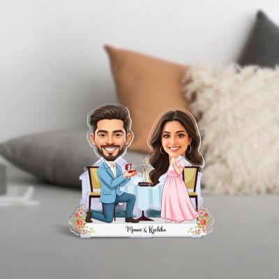 Personalized Booblehead Caricature Battery Powered with Shaking Head Feature Marriage Purpose Gift for Girlfriend Gift for Engagement & Valentines Day Tabletop & Car Dashboard